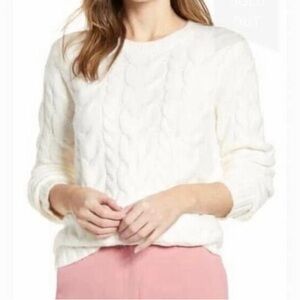 Rachel Parcell Ivory Cable Knit Sweater